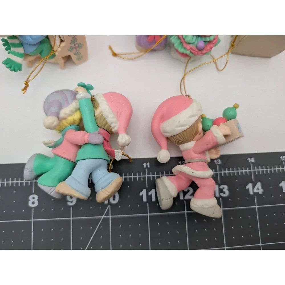 Precious Moments Christmas Ornaments Lot Pastel Holiday Birthday Figurines